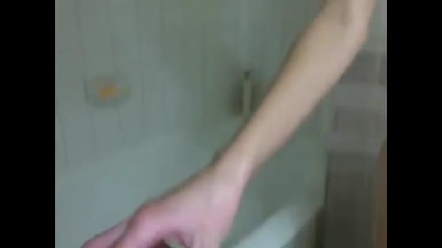 Teen orgasm with waterjet